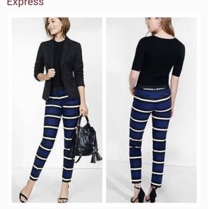 Express 2 Blue Black Striped Crop 8R